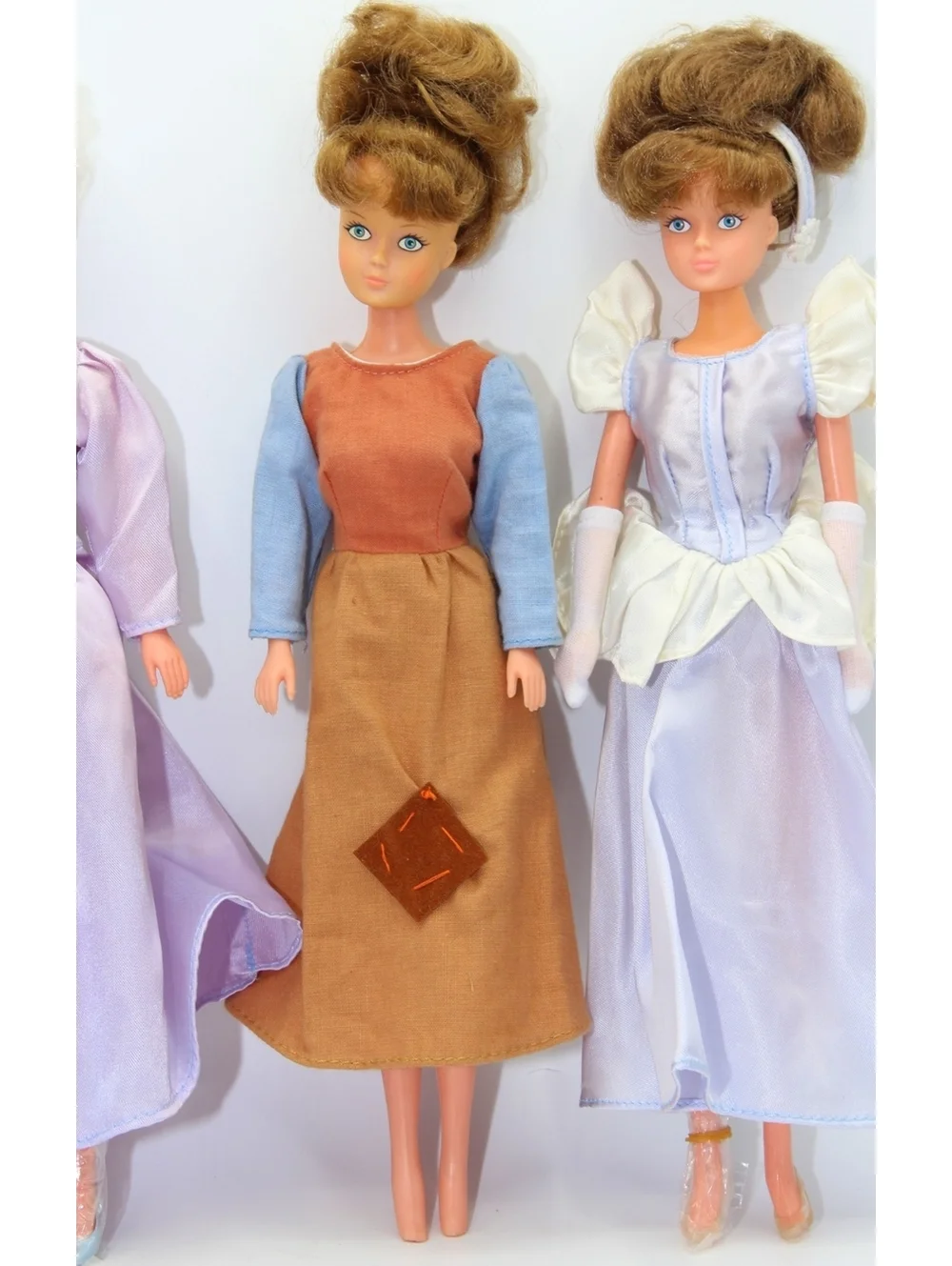 Vintage Disney Bikin Fairy God Mother & 3 Cinderella Dolls Set of 4